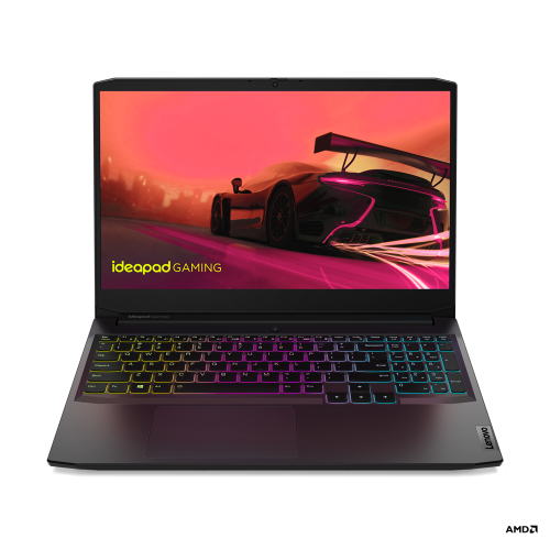 Laptop Gaming Lenovo IdeaPad 3 15ACH6 cu procesor AMD Ryzen   5 5500H pana la 4.20 GHz, 15.6", Full HD, IPS, 8GB, 512GB SSD, NVIDIA  GeForce RTX   2050 4GB GDDR6, No OS, Shadow Black