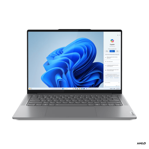 Laptop Lenovo Yoga Pro 7 14AHP9 cu procesor AMD Ryzen   7 8845HS pana la 5.1GHz, 14.5", 3K, IPS, 120Hz, 16GB LPDDR5x, 1TB SSD, AMD Radeon   780M Graphics, No OS, Luna Grey